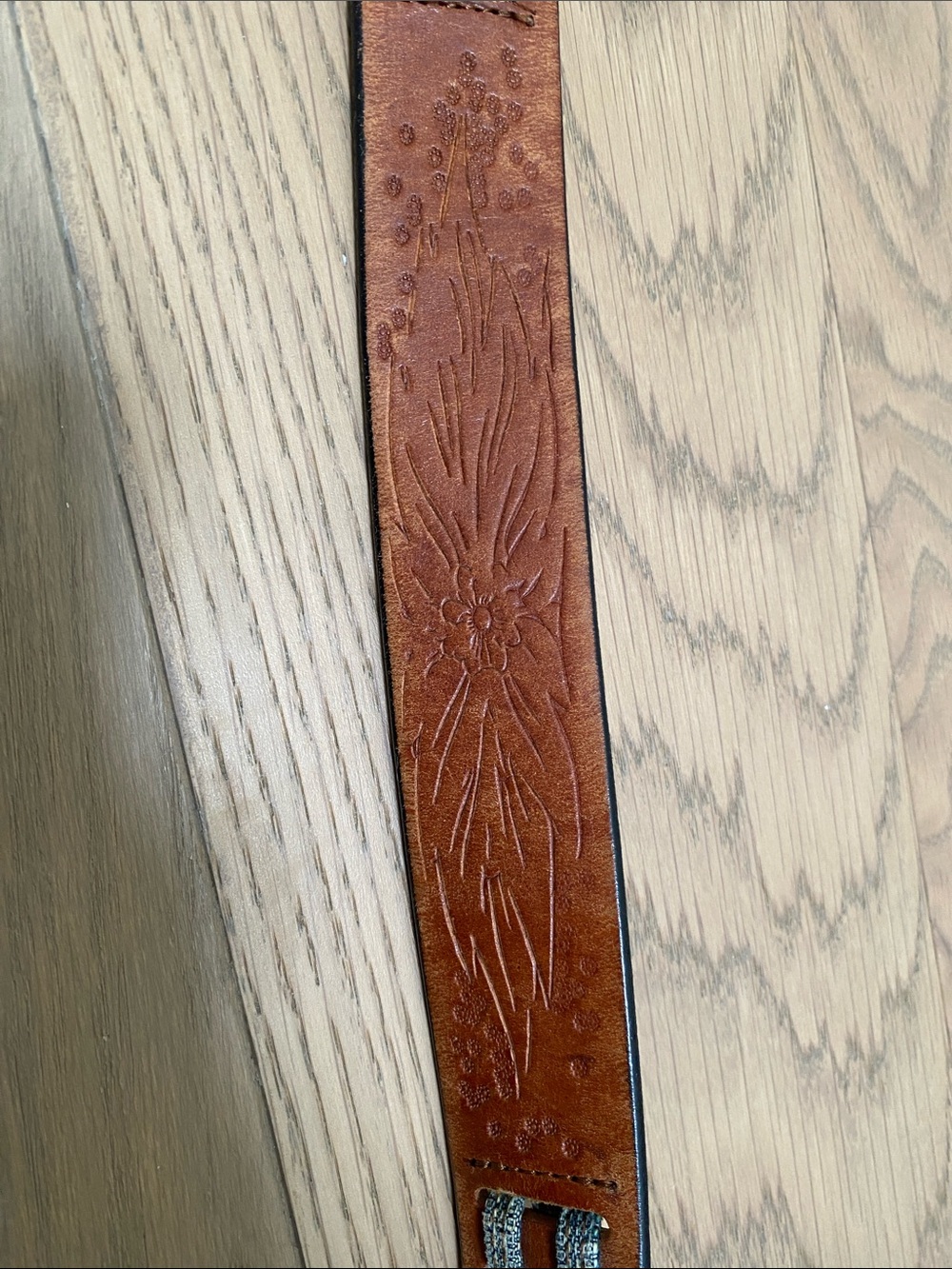 Leather Braided Accent Belt - Brown - Picture 5 of 7